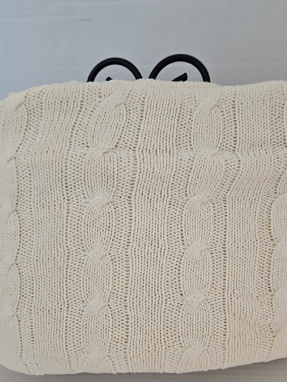 Rizzy & Home NWT Cream Cable Knit Sweater Cotton Throw Blanket